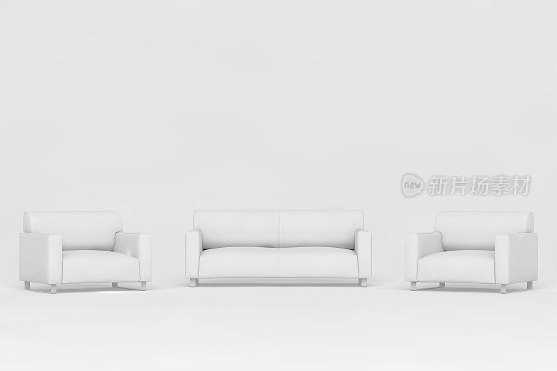 3 d白色沙发